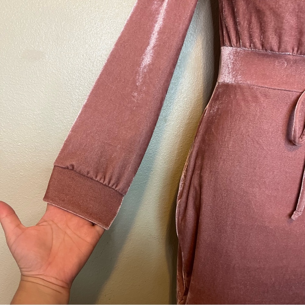 Fashion Nova Pink‎ Velour Off the Shoulder Dress Size Large - Picture 4 of 7